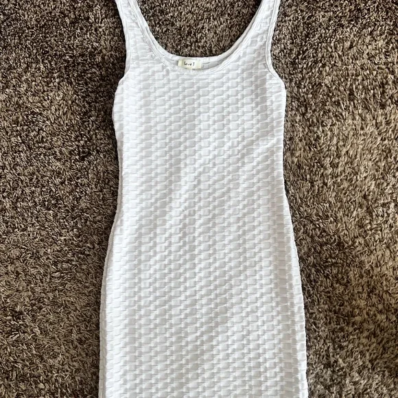 Textured White Tank Dress - Picture 1 of 1